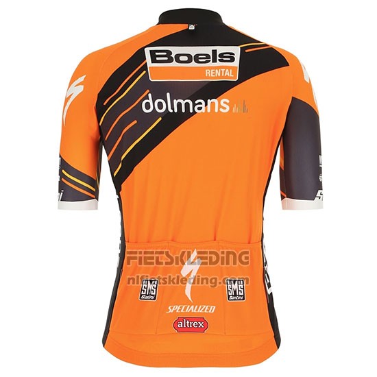 2019 Fietskleding Vrouw Boels Dolmans Oranje Korte Mouwen en Koersbroek